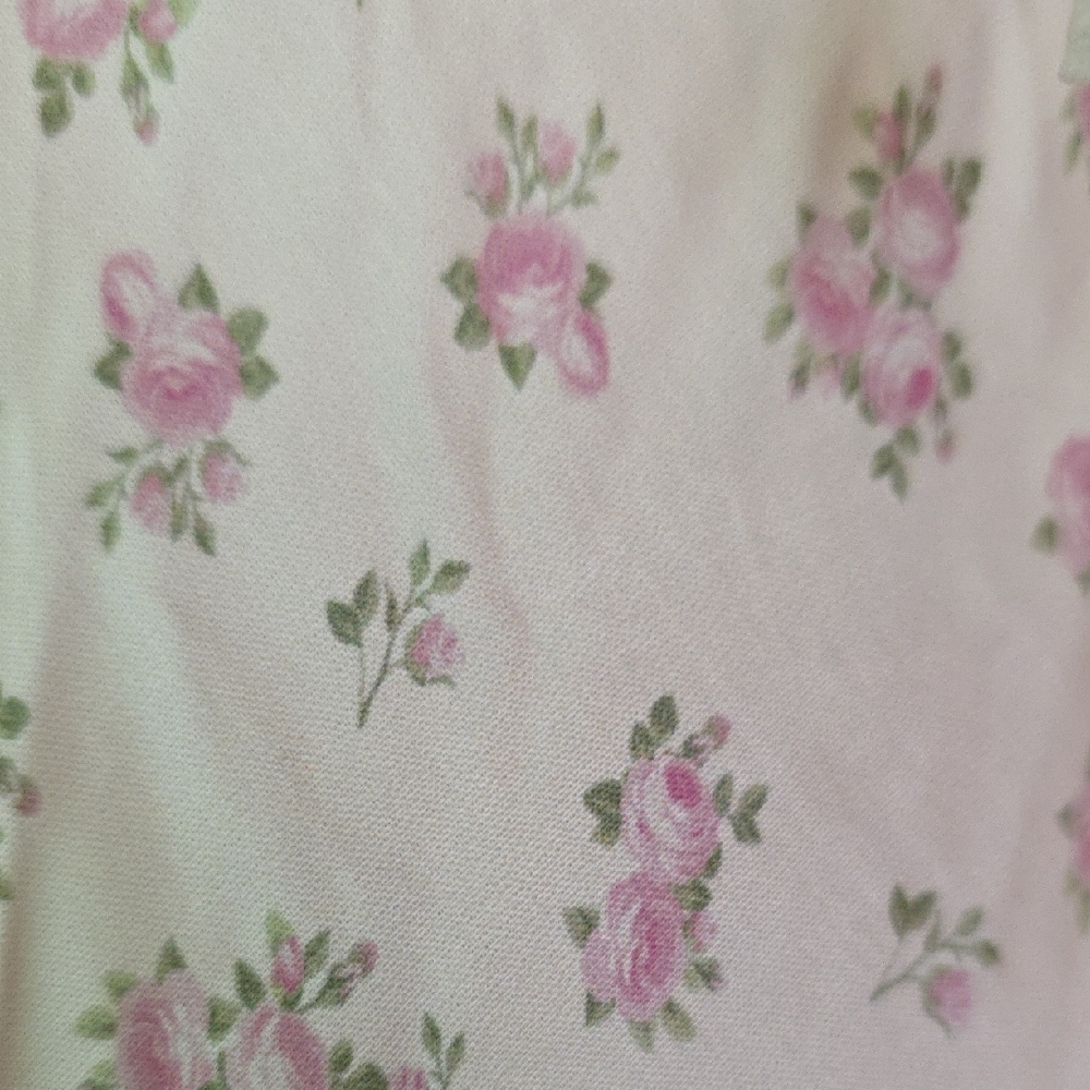 NWOT FOR LOVE AND LEMONS PASTEL FIELDS PINK ROSE PRINT WHITE MIDI DRESS SIZE L - Picture 6 of 10